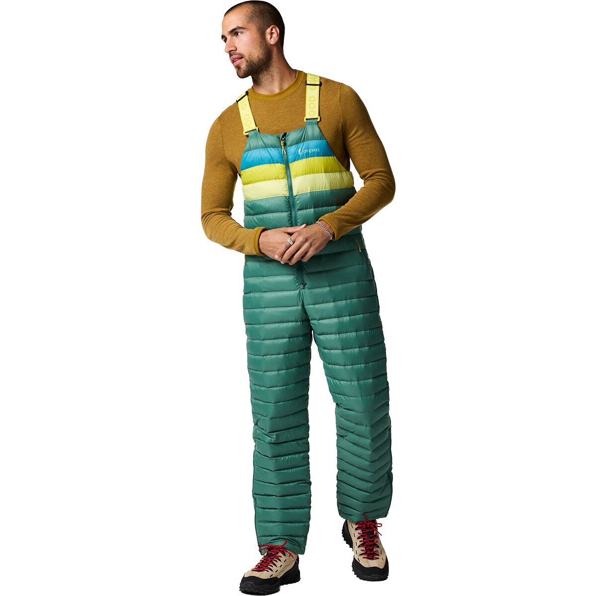 Image of Cotopaxi Fuego Down Overall - Men's Juniper Stripes, XL