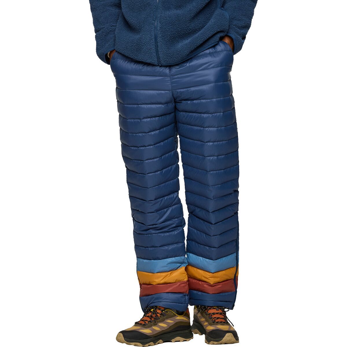 Image of Cotopaxi Fuego Down Pant - Men's Deep Sea Stripes, L