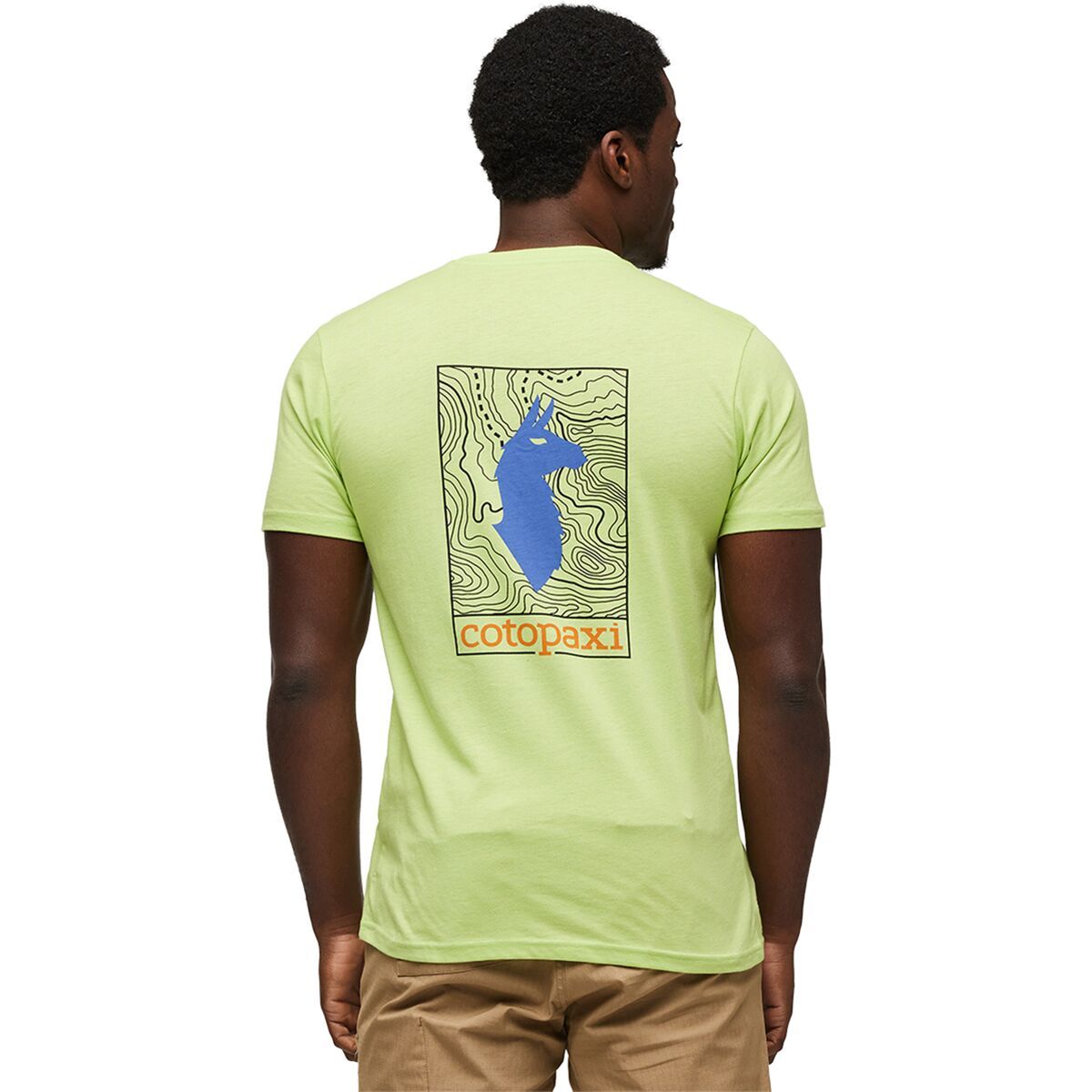 Cotopaxi Llama Map Organic T-Shirt - Men's Lime, XL