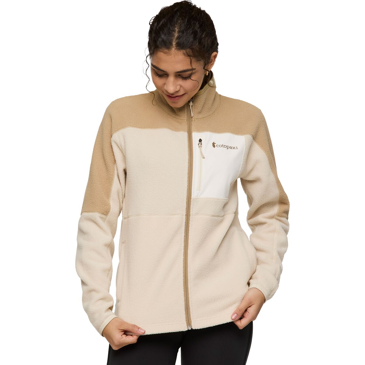 Image of Cotopaxi Abrazo Fleece Full-Zip Jacket - Women's Khaki/Cream, S