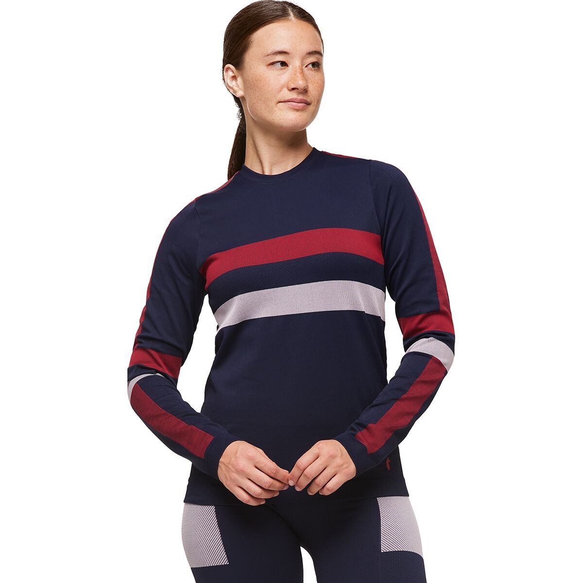 Cotopaxi Debajo Seamless Baselayer Crew - Women's Ink Stripes, L