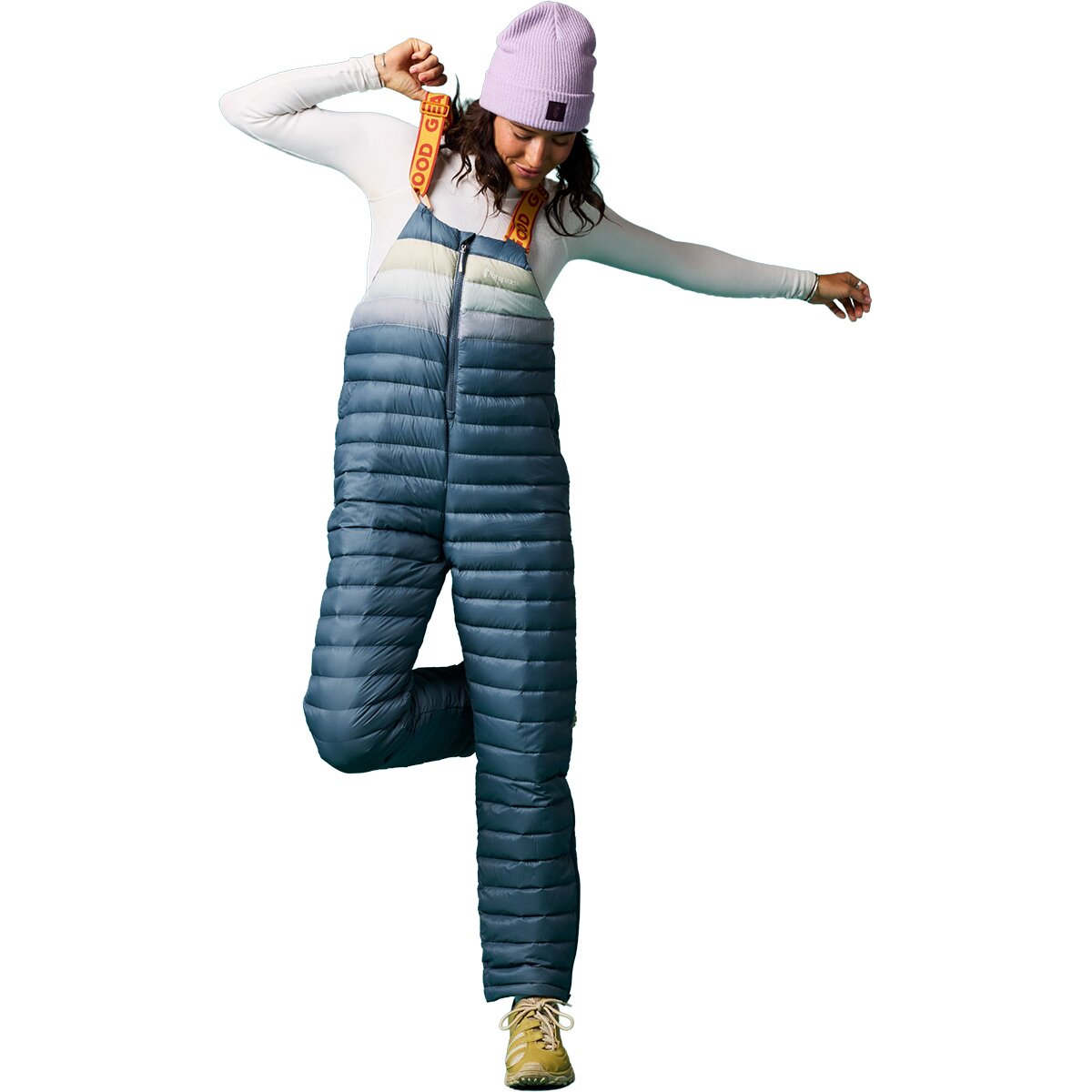 Image of Cotopaxi Fuego Down Overall - Women's Slate Stripes, XS