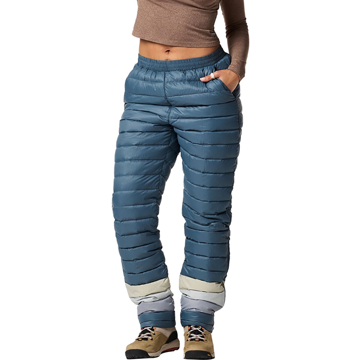 Image of Cotopaxi Fuego Down Pant - Women's Slate Stripes, S