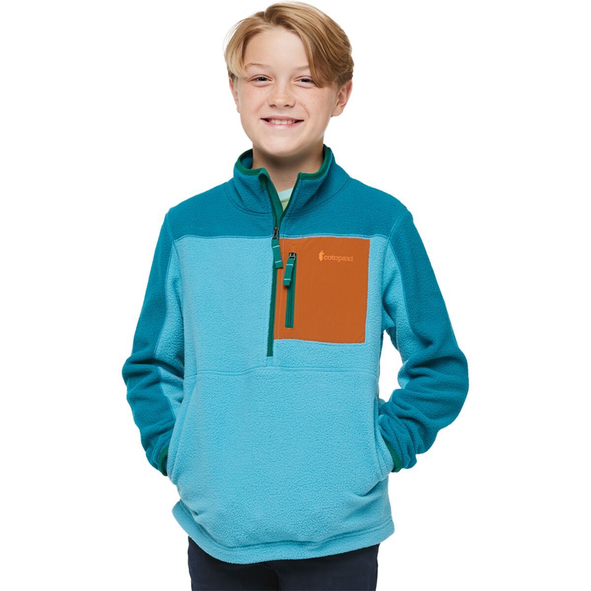 Cotopaxi Abrazo Half-Zip Fleece Jacket - Boys' Gulf/Poolside, XS