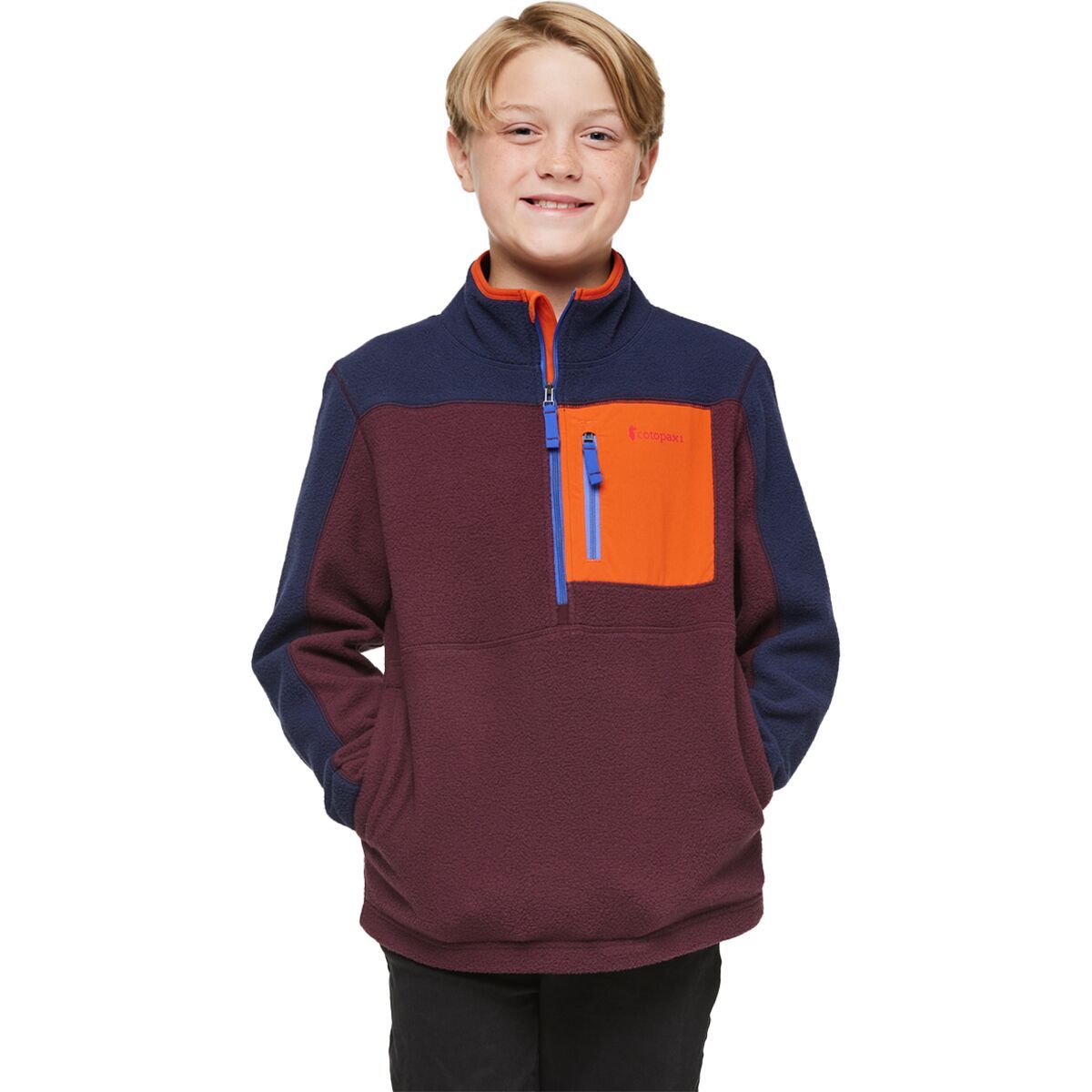 Cotopaxi Abrazo Half-Zip Fleece Jacket - Boys' Maritime/Wine, M