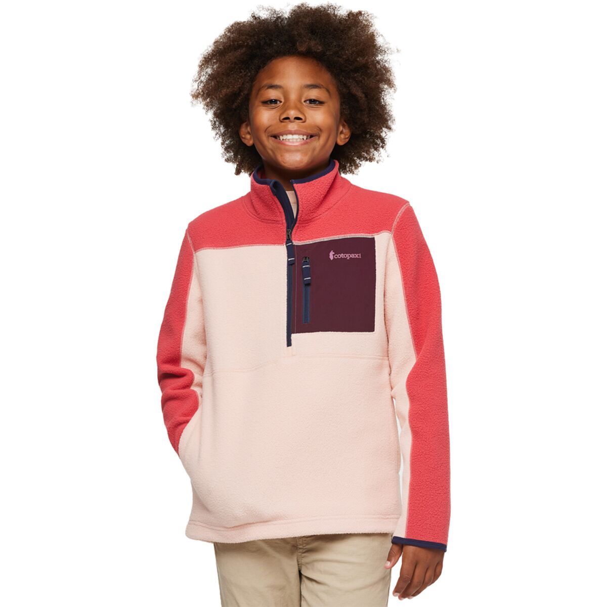 Cotopaxi Abrazo Half-Zip Fleece Jacket - Boys' Strawberry/Rosewood, S