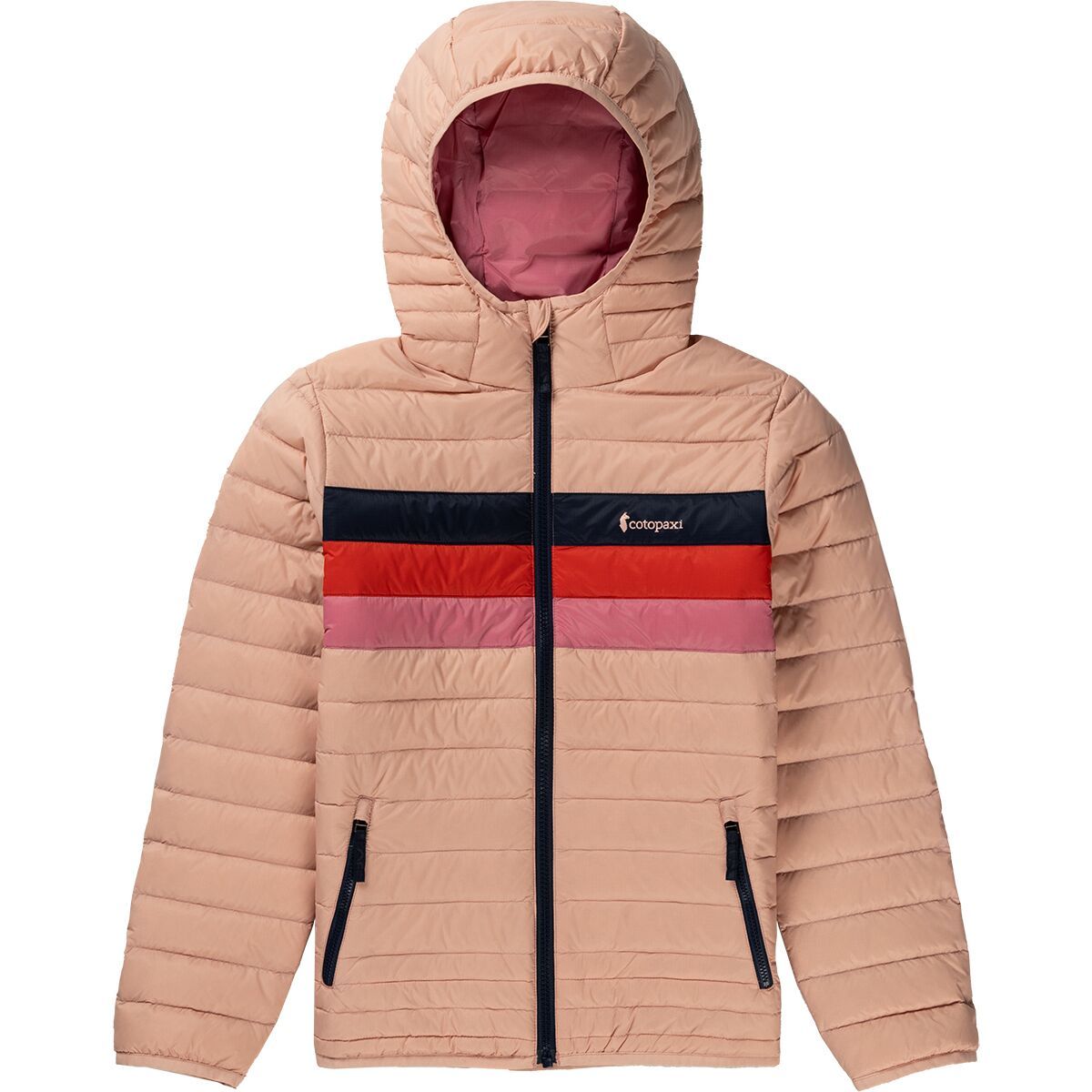 Cotopaxi Fuego Down Hooded Jacket - Boys' Rosewood Stripes, XS