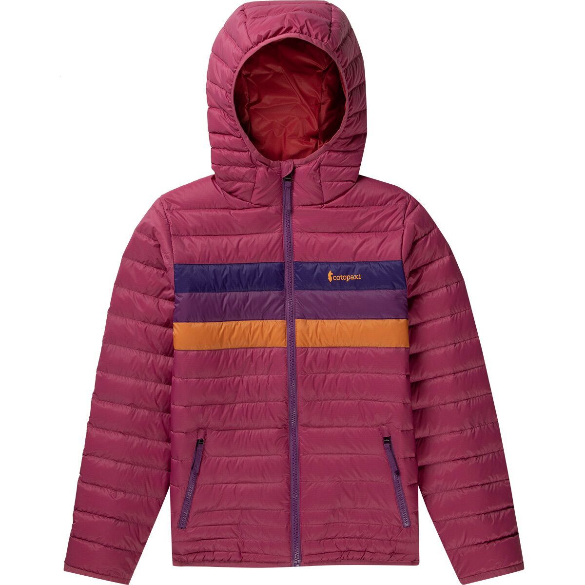 Image of Cotopaxi Fuego Down Hooded Jacket - Boys' Sangria Stripes, XL