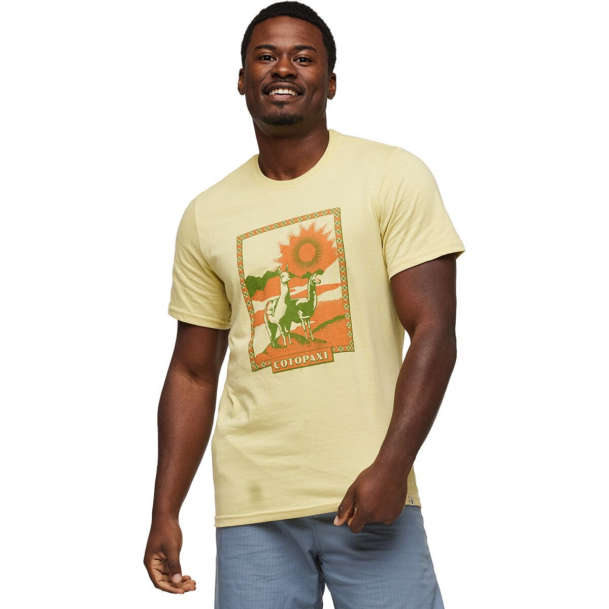 Cotopaxi Llama Greetings Organic T-Shirt - Men's Wheat, S