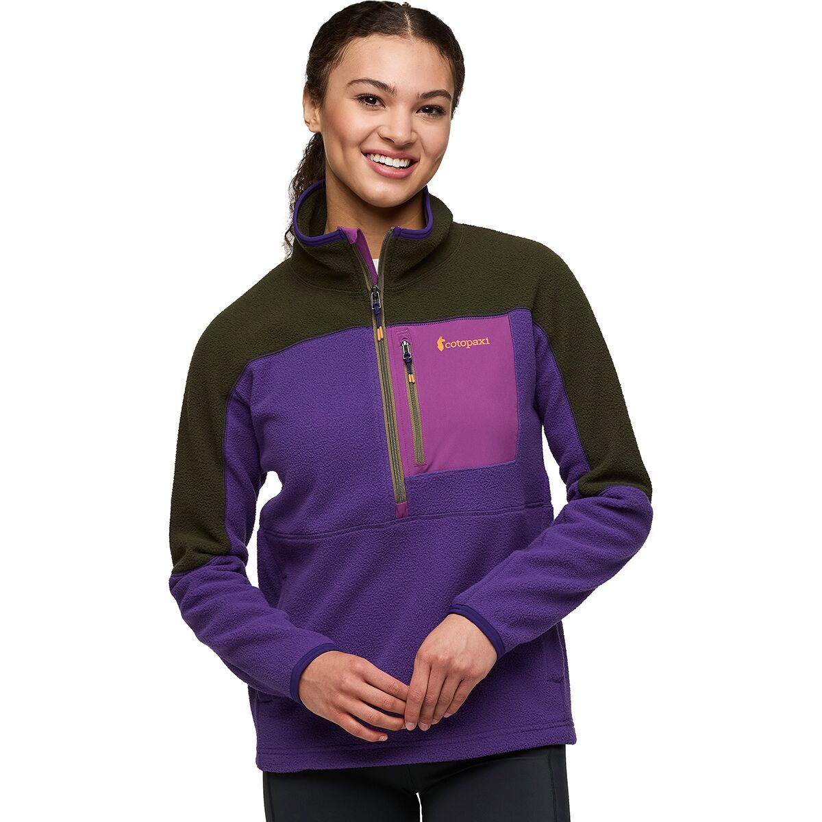 Image of Cotopaxi Abrazo Fleece 1/2-Zip Jacket - Women's Woods/Black Violet, XS