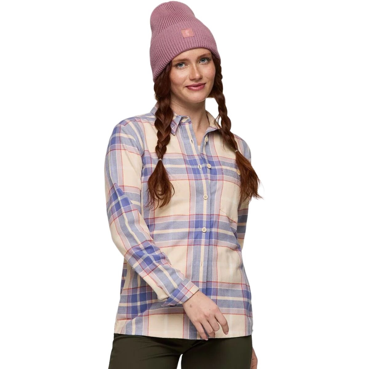 Image of Cotopaxi Quedo Flannel Long-Sleeve Shirt - Women's Cream Plaid, S