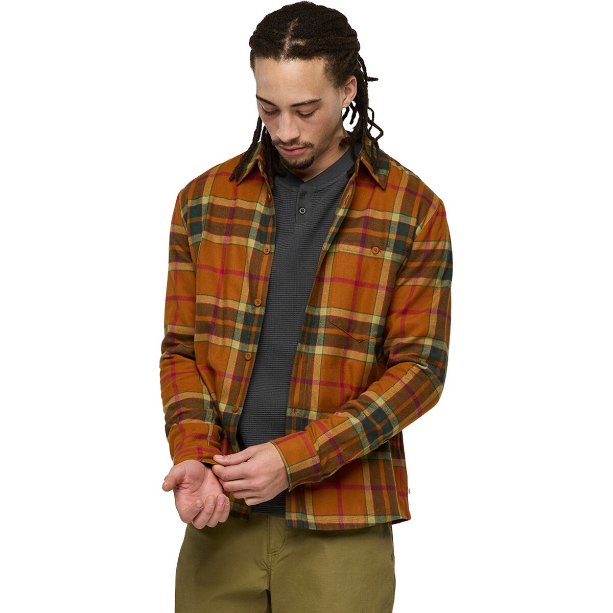 Image of Cotopaxi Quedo Flannel Shirt - Men's Sienna Plaid, M