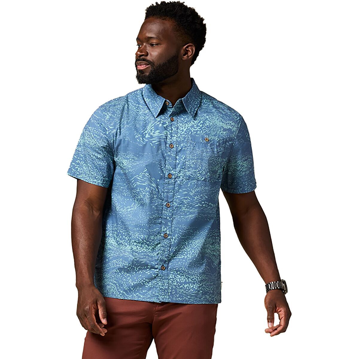Image of Cotopaxi Estival Button Up Shirt - Men's Waves Steel Blue, XXL