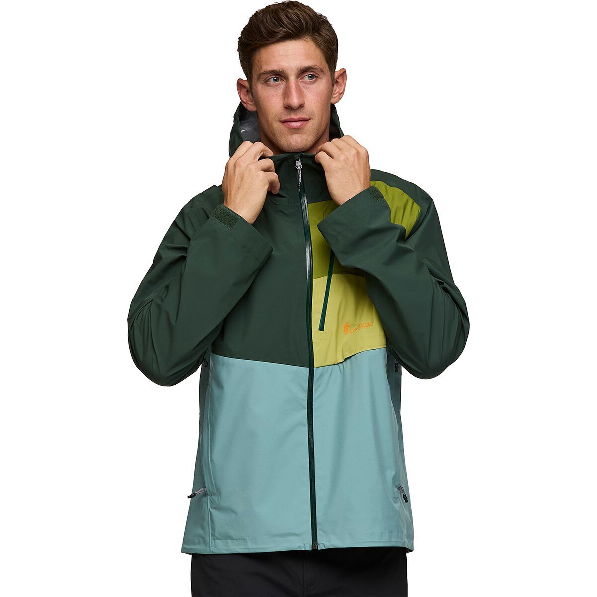 Image of Cotopaxi Impermeo 3L Hooded Shell Jacket - Men's Cargo/Bluegrass, XL