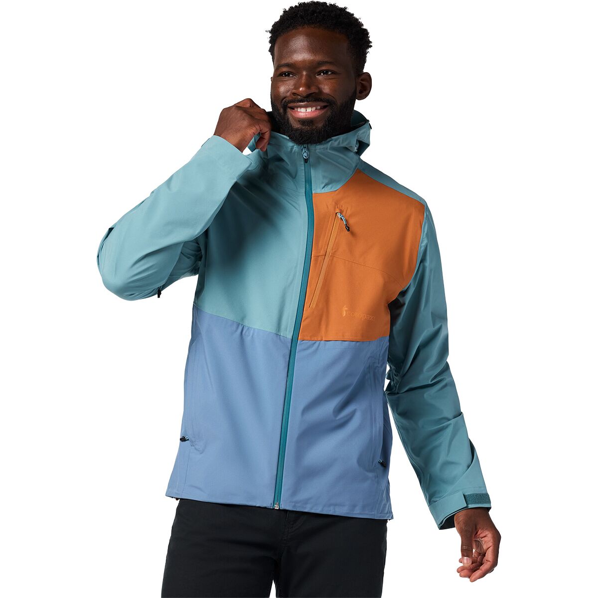 Image of Cotopaxi Impermeo 3L Hooded Shell Jacket - Men's Everglade/Steel Blue, L