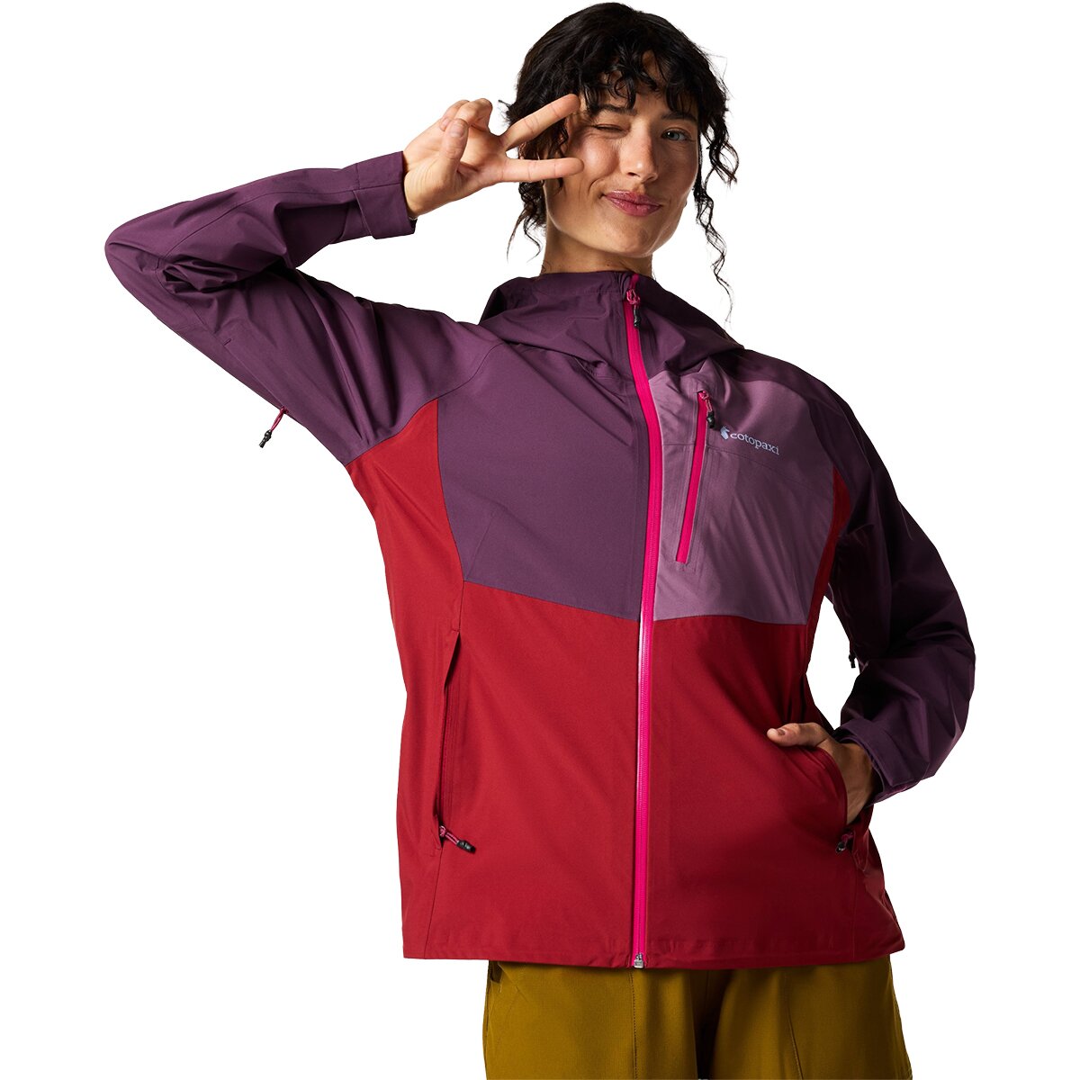 Image of Cotopaxi Impermeo 3L Hooded Shell Jacket - Women's Acai and Crimson, S
