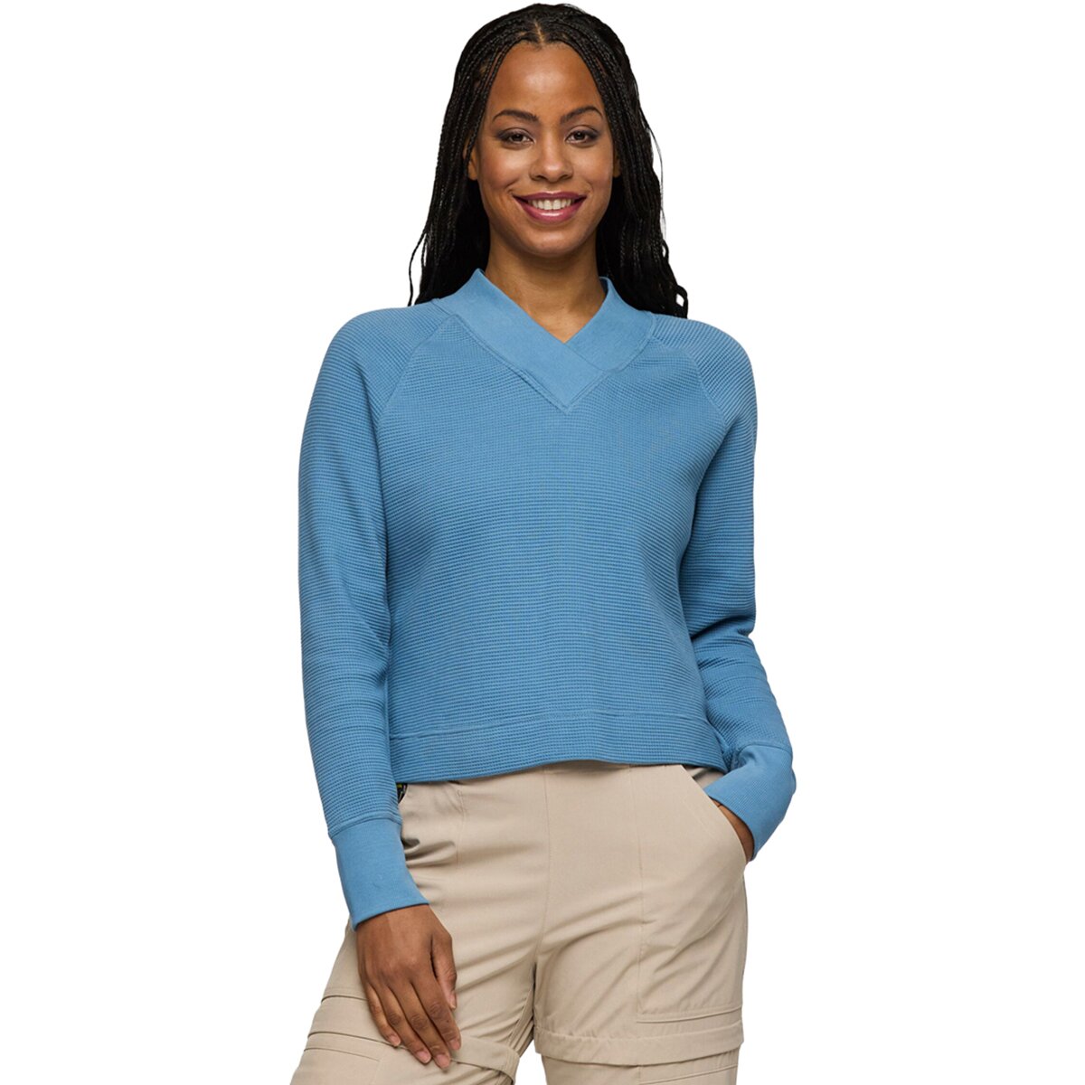 Image of Cotopaxi Atajo Long-Sleeve Waffle V-Neck Top - Women's Fjord, XL