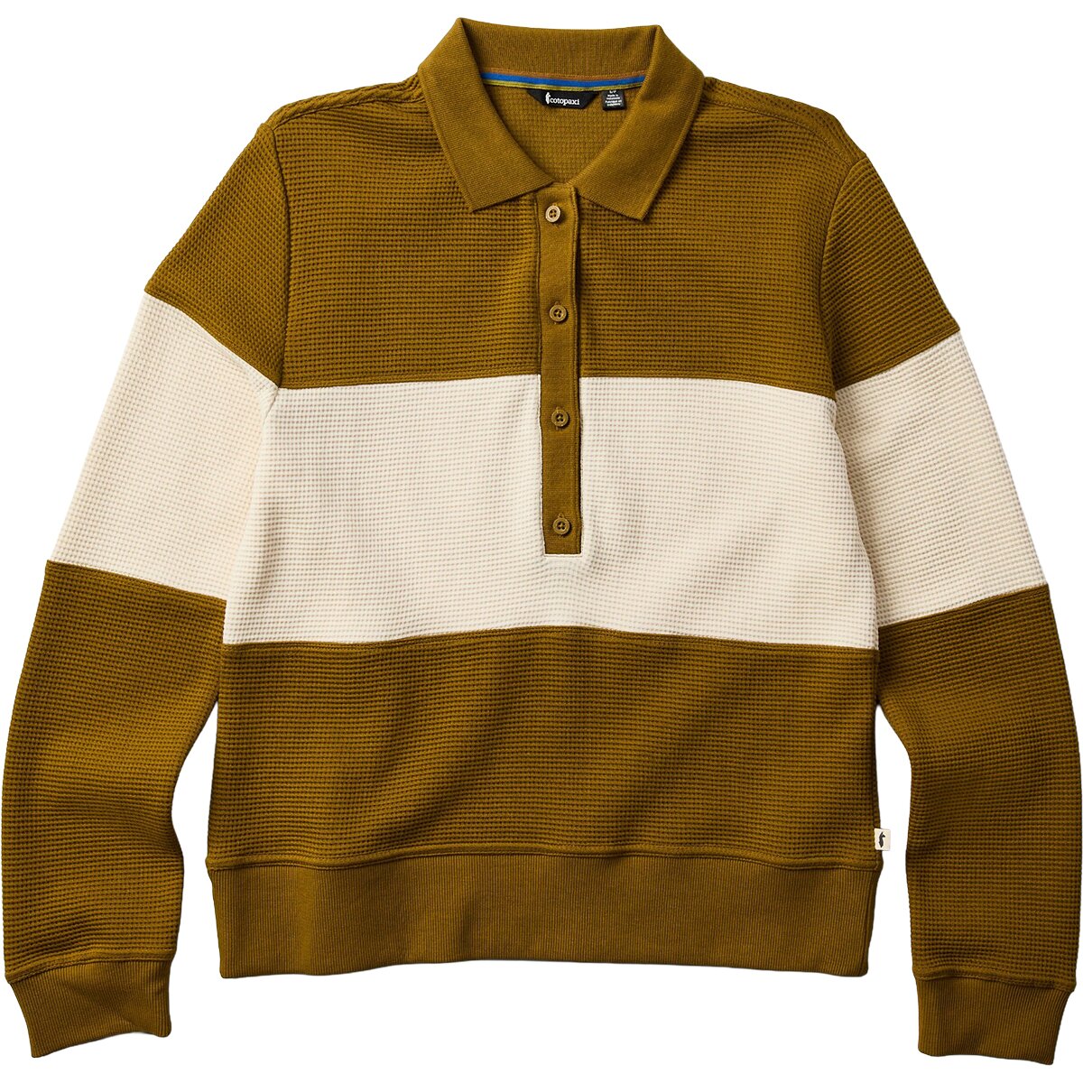Image of Cotopaxi Atajo Waffle Rugby Long-Sleeve Top - Women's Log Cabin and Cream, XL