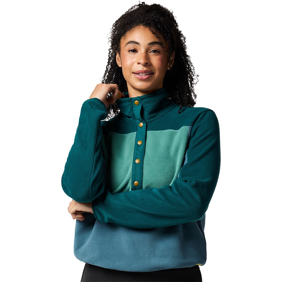 Image of Cotopaxi Encima Fleece Pullover - Women's Deep Ocean and Firefly, L