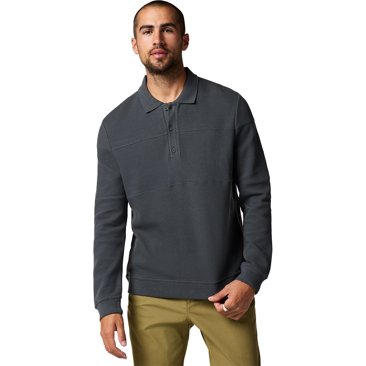 Image of Cotopaxi Atajo Waffle Rugby Shirt - Men's Charcoal, M