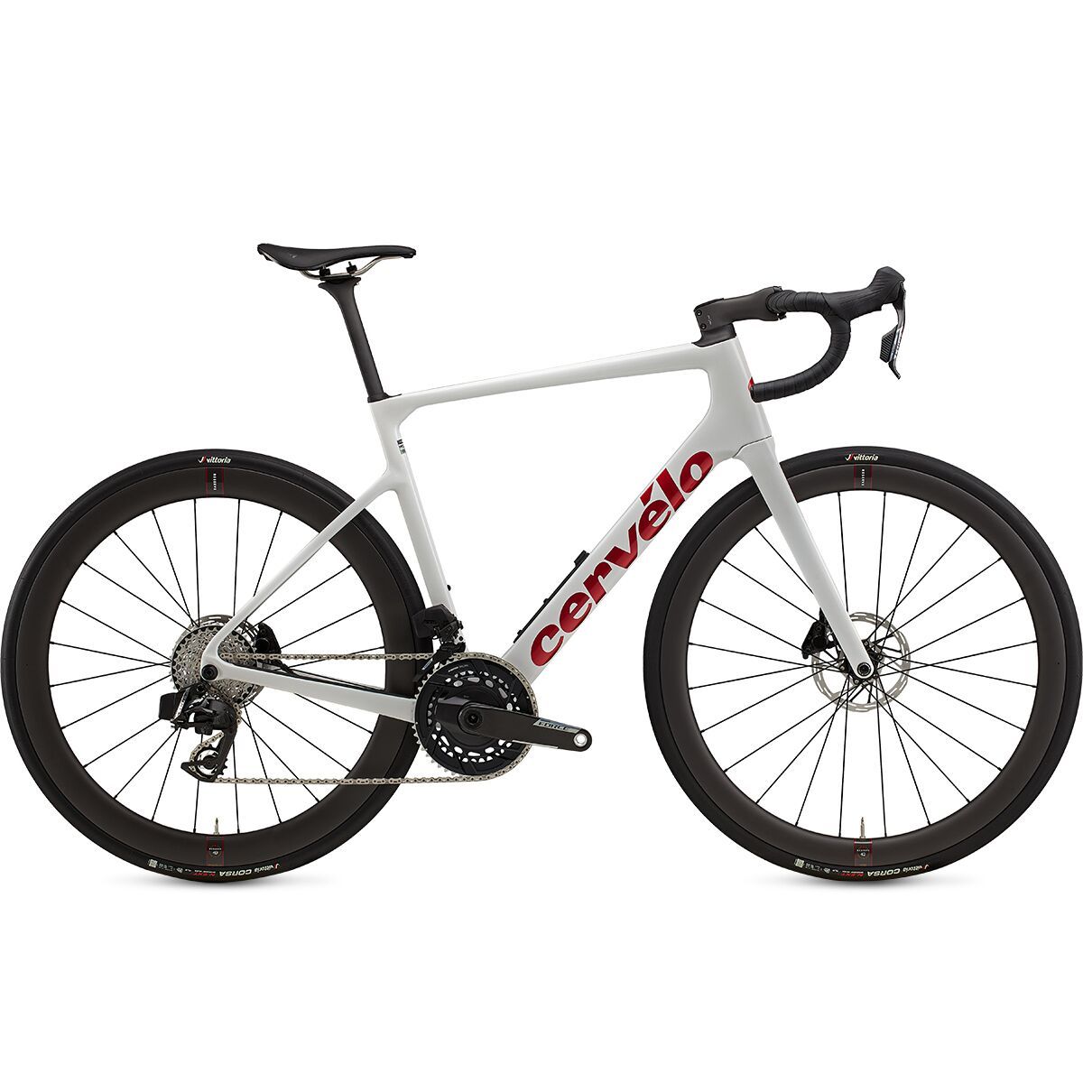 Image of Cervelo Caledonia 5 Force eTap AXS Road Bike Vanilla/Cherry, 56