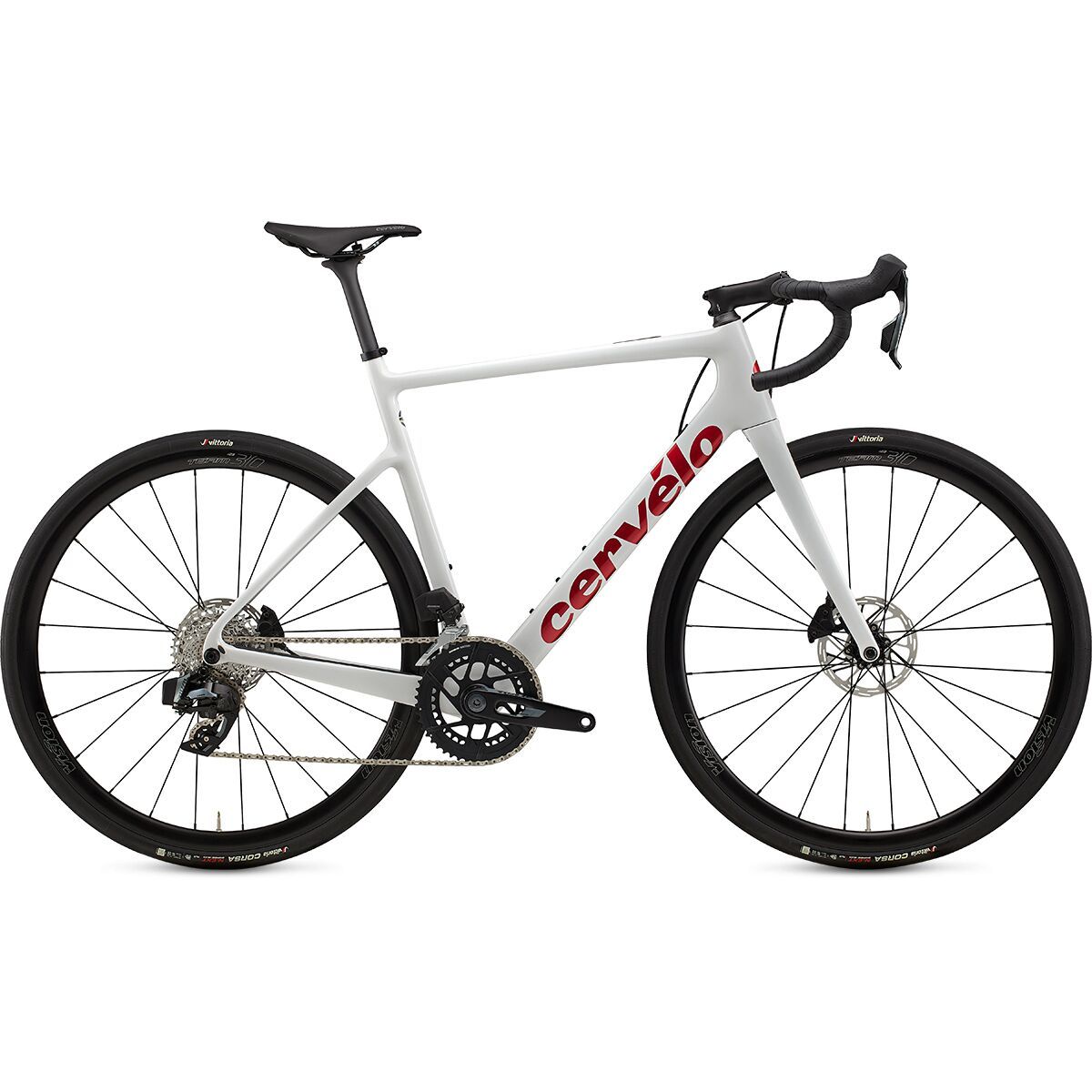 Image of Cervelo Caledonia Rival eTap AXS Road Bike Vanilla/Cherry, 54
