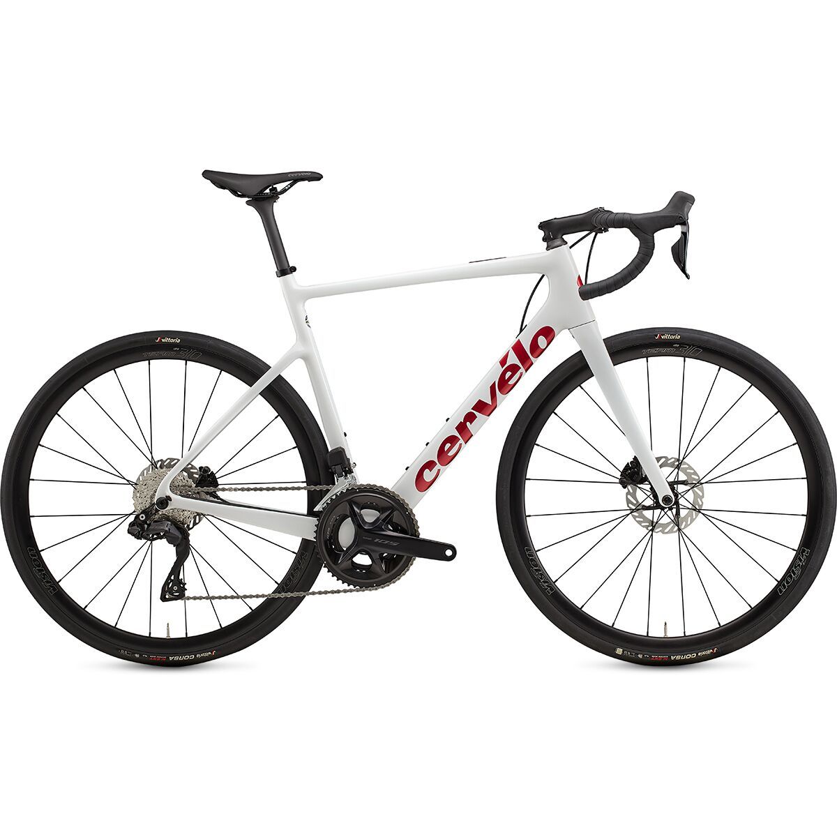 Image of Cervelo Caledonia 105 Di2 Road Bike Vanilla/Cherry, 54cm