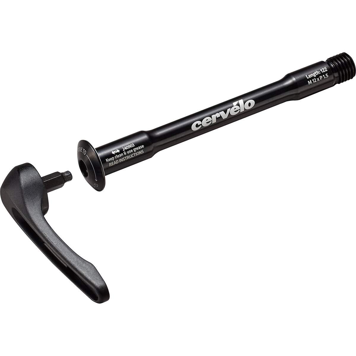 Image of Cervelo Front Aero Thru-Axle Black, M12 x P1.5 x 127mm