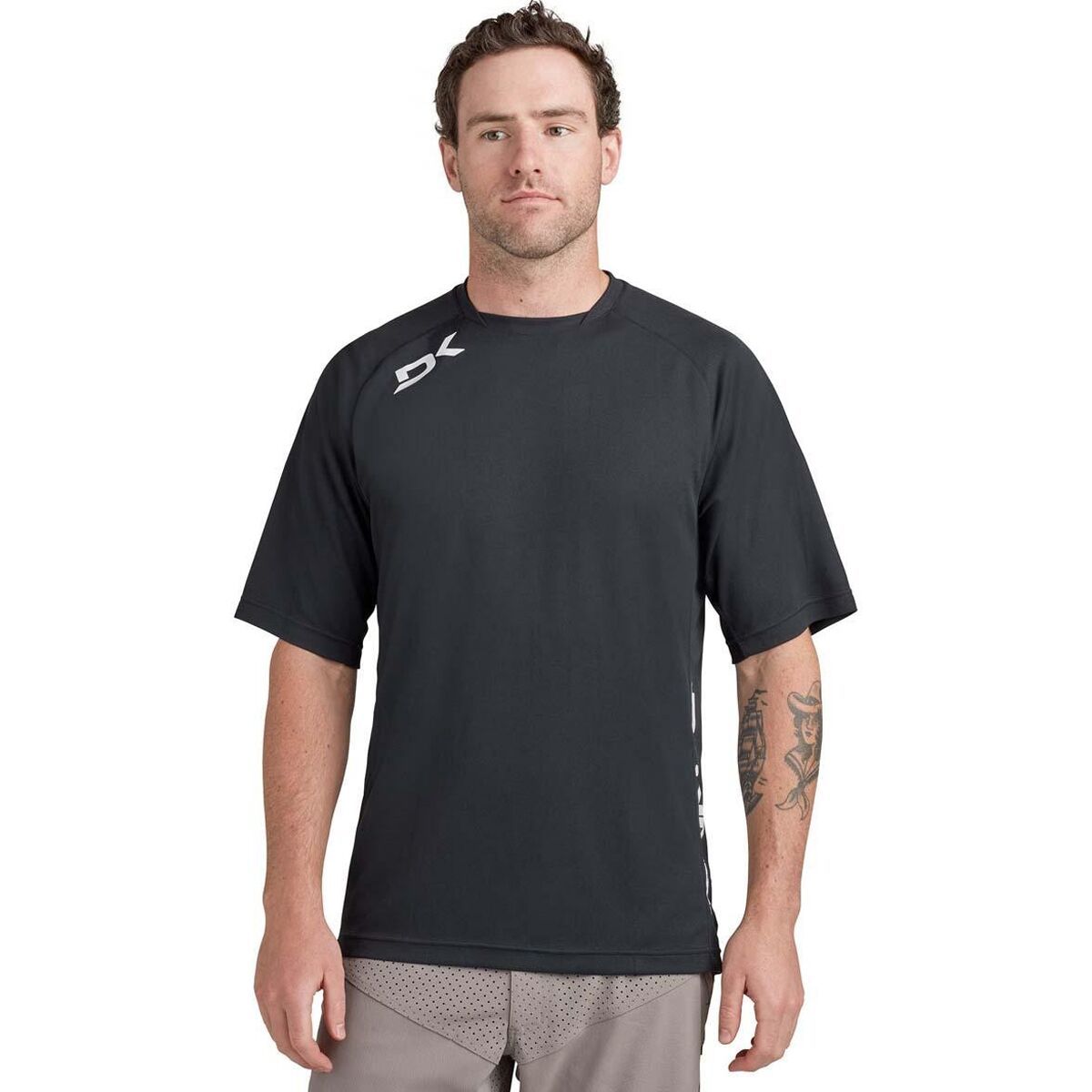 Image of DAKINE Thrillium Short-Sleeve Jersey - Men's Black/White Dk, XL