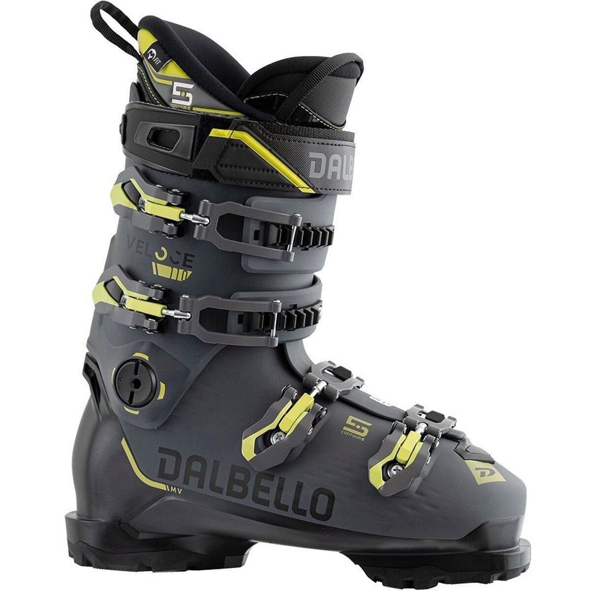 Dalbello Sports Veloce 110 GW Ski Boot - 2024 Black/Grey Acid Yellow, 30.5
