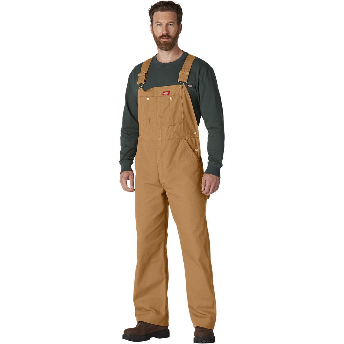 Dickies Classic Bib Overall - Men's Rinsed Brown Duck, 48x32