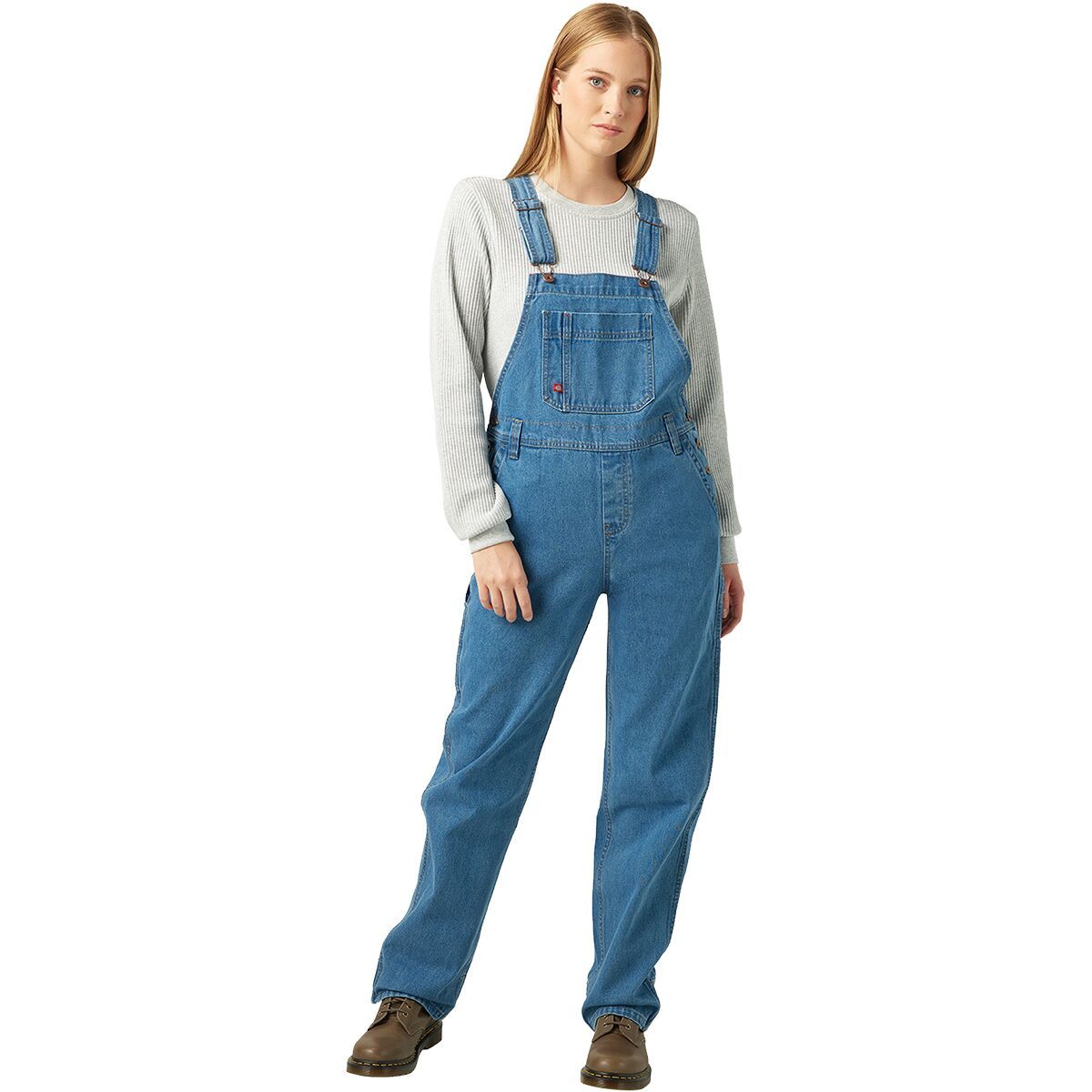 Image of Dickies Bib Relaxed Straight Overall - Women's Bleach Wash, M