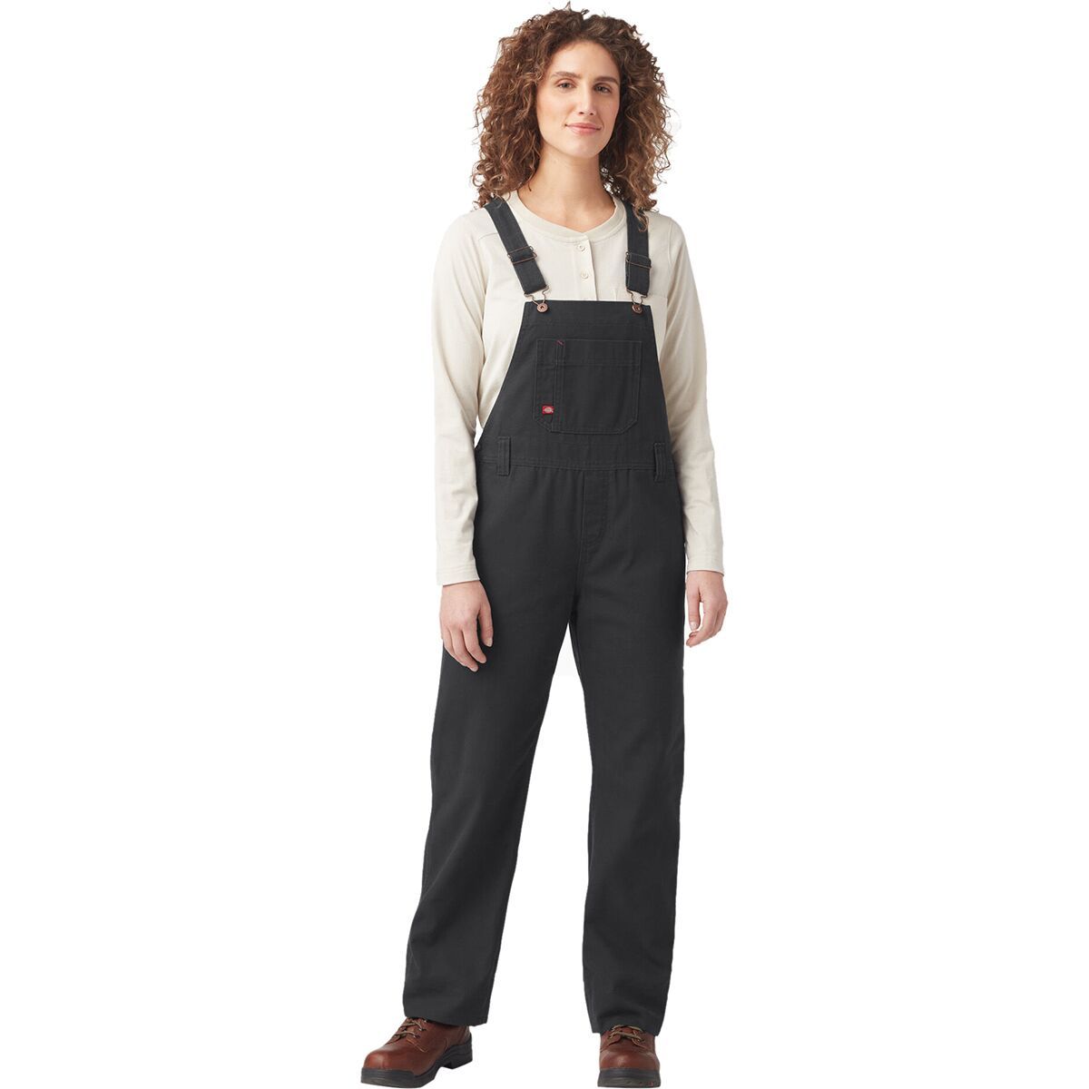 Image of Dickies Bib Relaxed Straight Overall - Women's Rinsed Black, S
