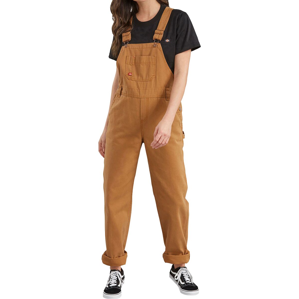 Image of Dickies Bib Relaxed Straight Overall - Women's Rinsed Brown Duck, S