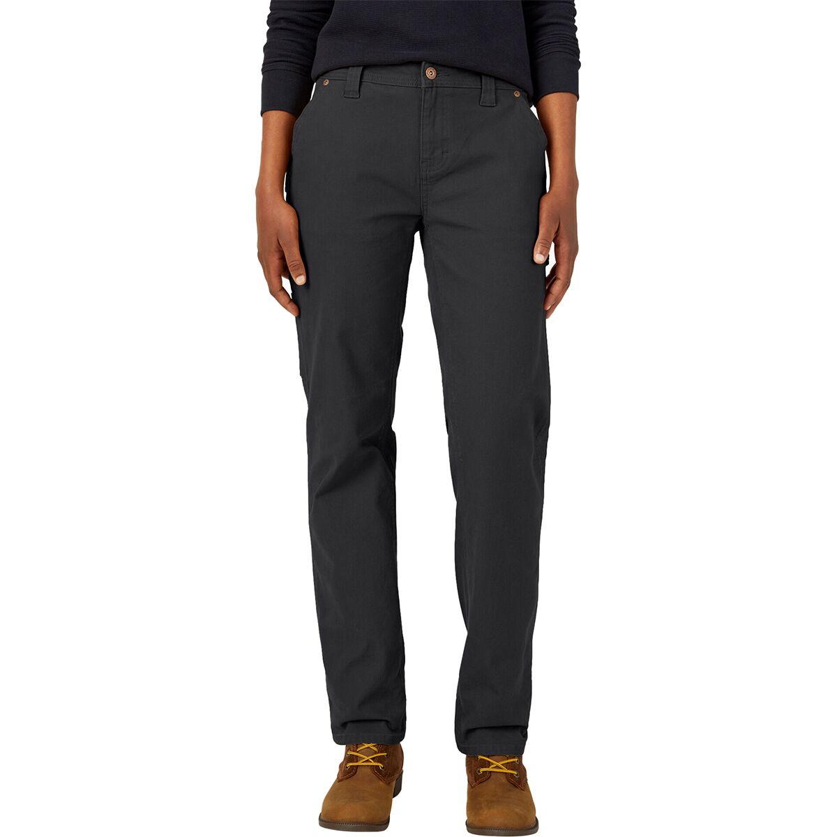 Image of Dickies Duck Carpenter Straight Pant - Women's Rinsed Black, 10/Reg