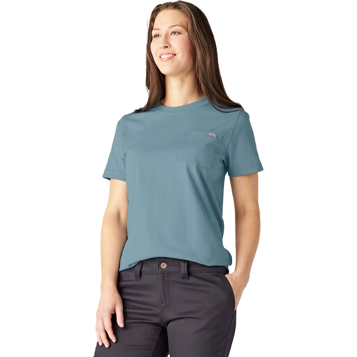 Dickies Logo Pocket Heavyweight Short-Sleeve T-Shirt - Women's Dockside Blue, XL