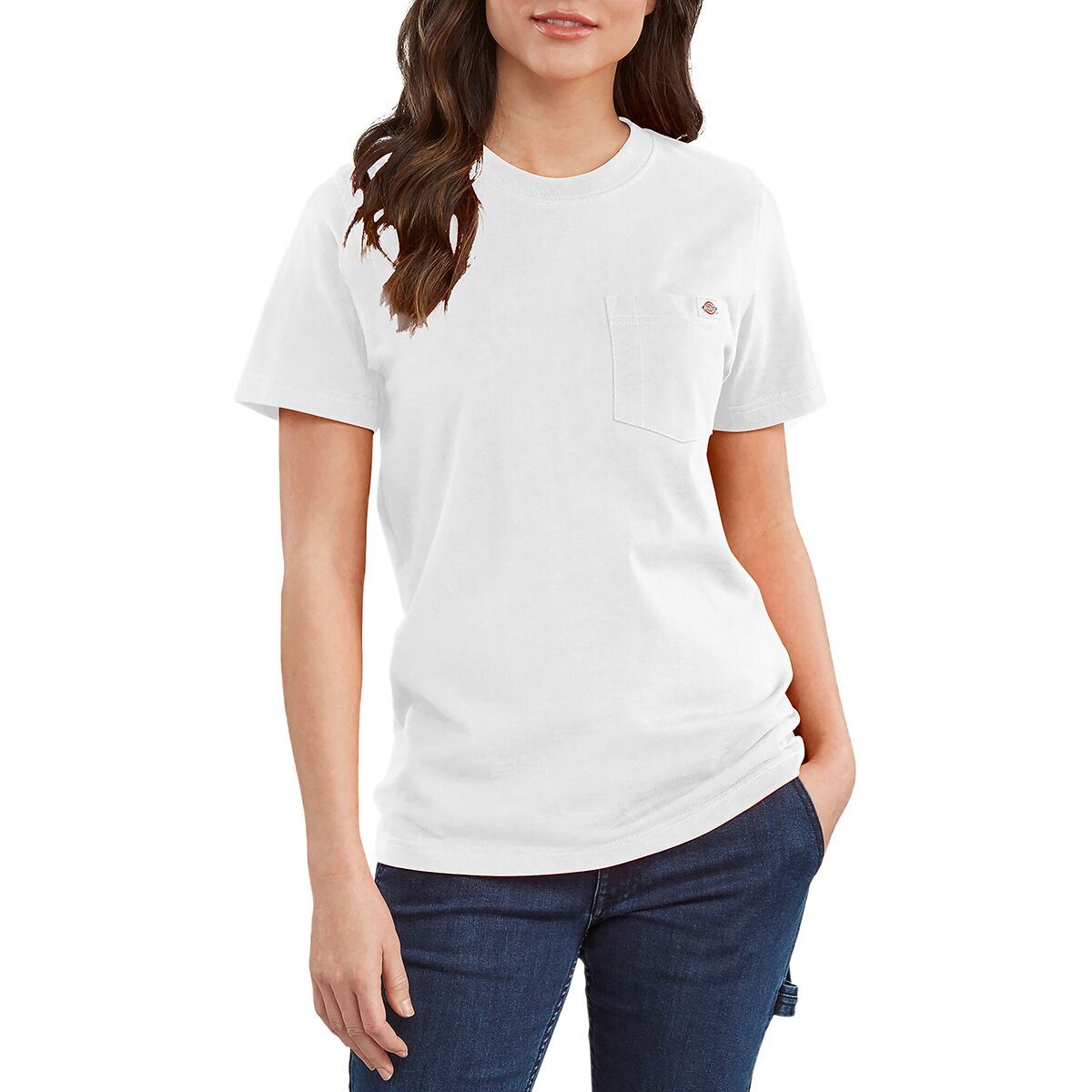 Dickies Logo Pocket Heavyweight Short-Sleeve T-Shirt - Women's White, XS