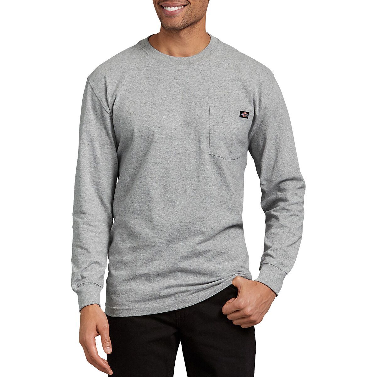 Dickies Heavyweight Long-Sleeve Pocket T-Shirt - Men's Heather Gray, XL