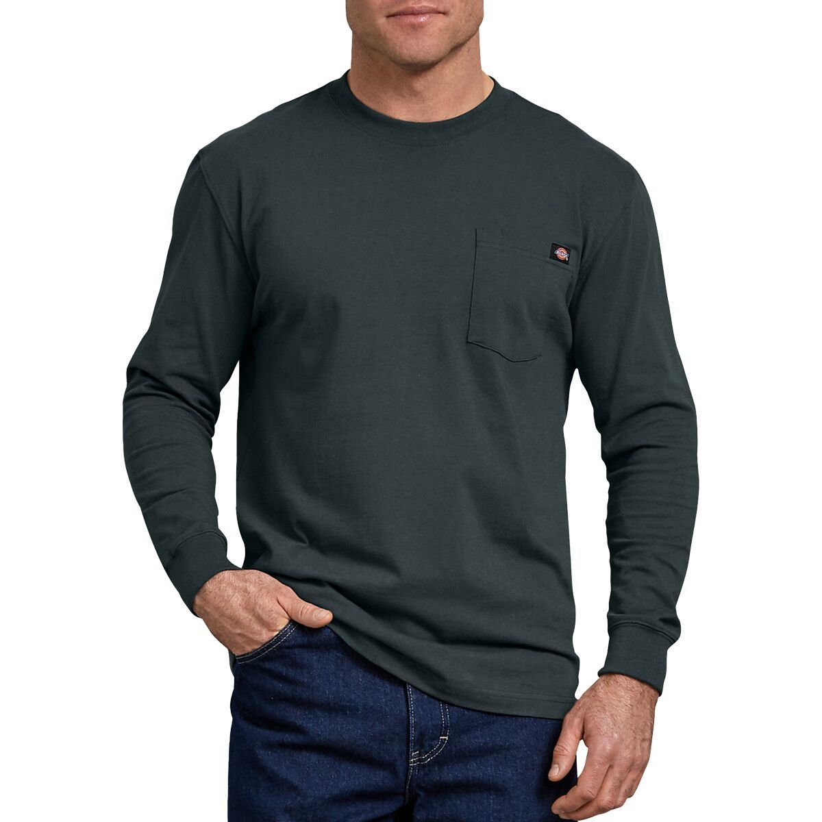 Dickies Heavyweight Long-Sleeve Pocket T-Shirt - Men's Hunter Green, XL