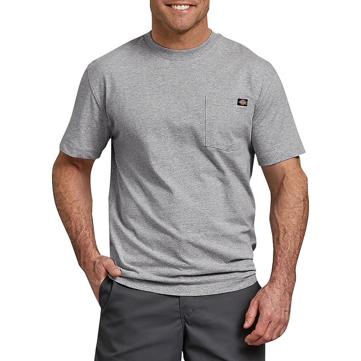 Dickies Heavyweight Short-Sleeve Pocket T-Shirt - Men's Heather Gray, M
