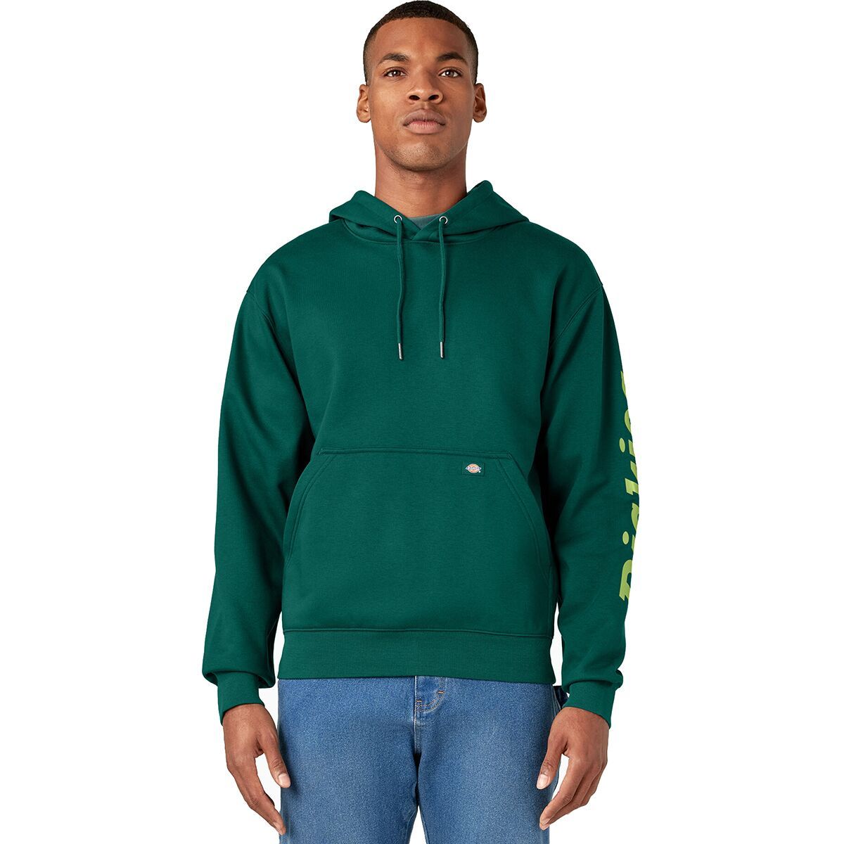 Image of Dickies Wordmark Dwr Pullover Fleece Hoodie - Men's Aventurine, S