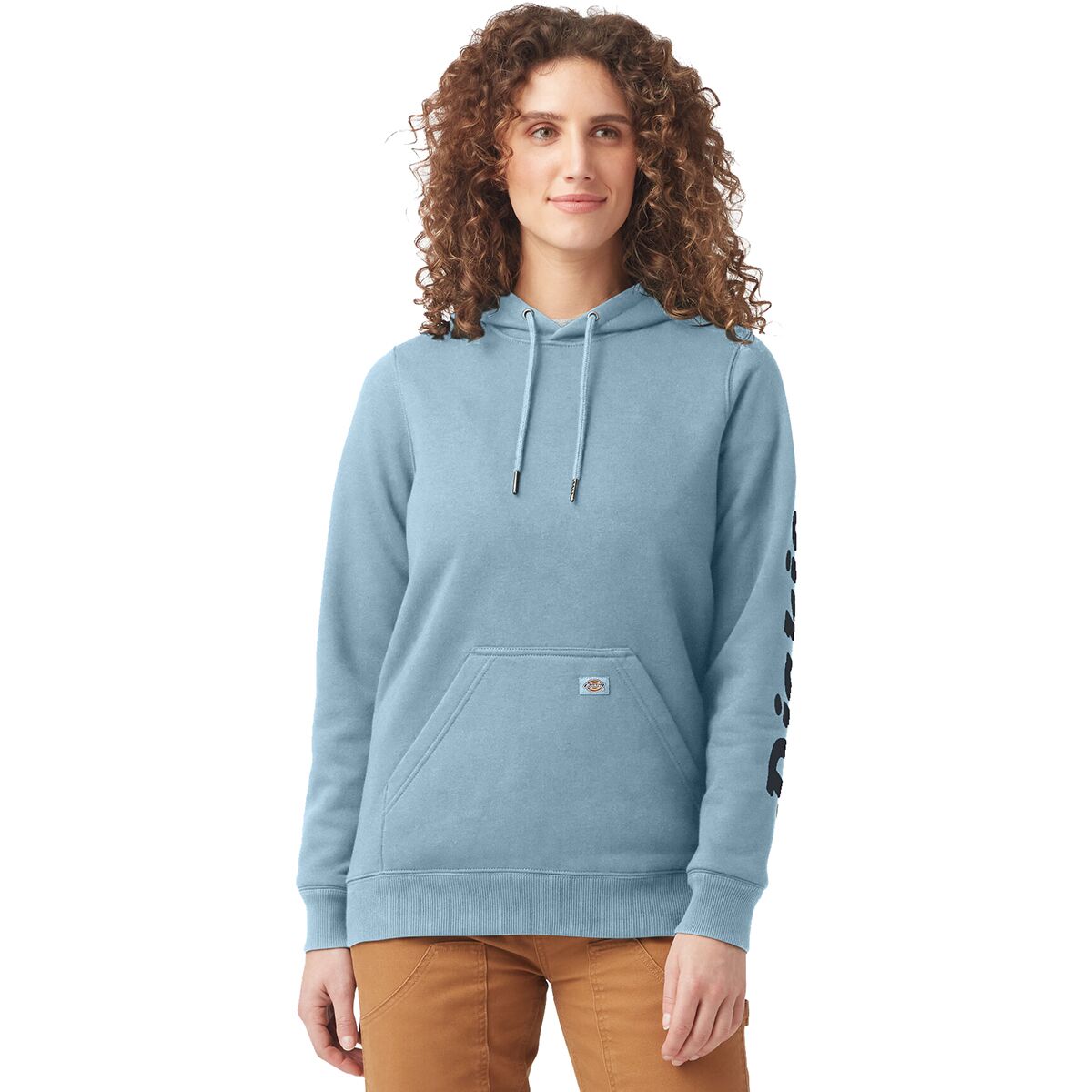 Image of Dickies Heavyweight Logo Sleeve Pullover - Women's Clear Blue, M