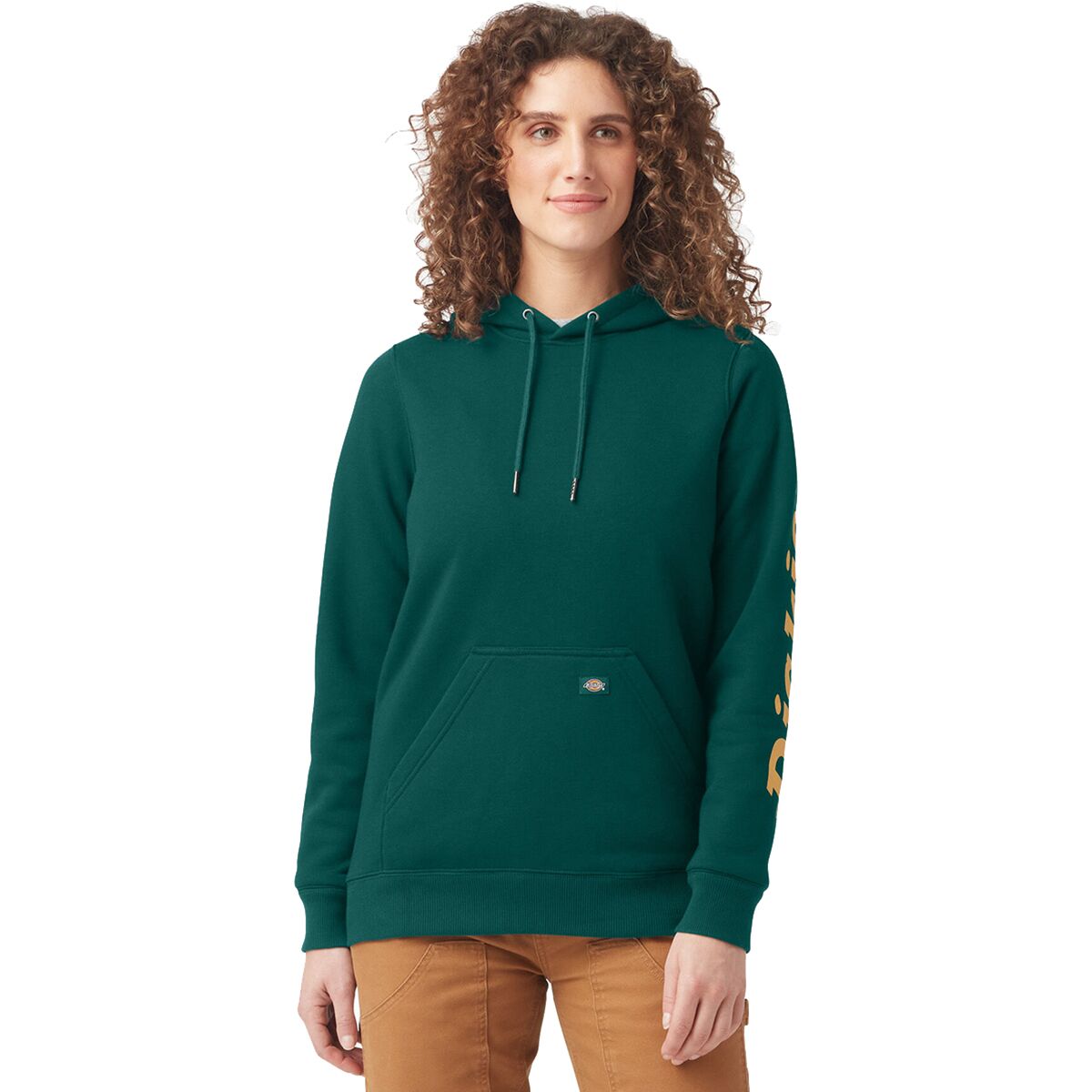 Image of Dickies Heavyweight Logo Sleeve Pullover - Women's Forest, XS