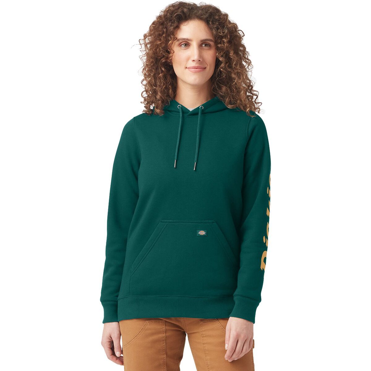 Image of Dickies Heavyweight Logo Sleeve Pullover - Women's Forest, M