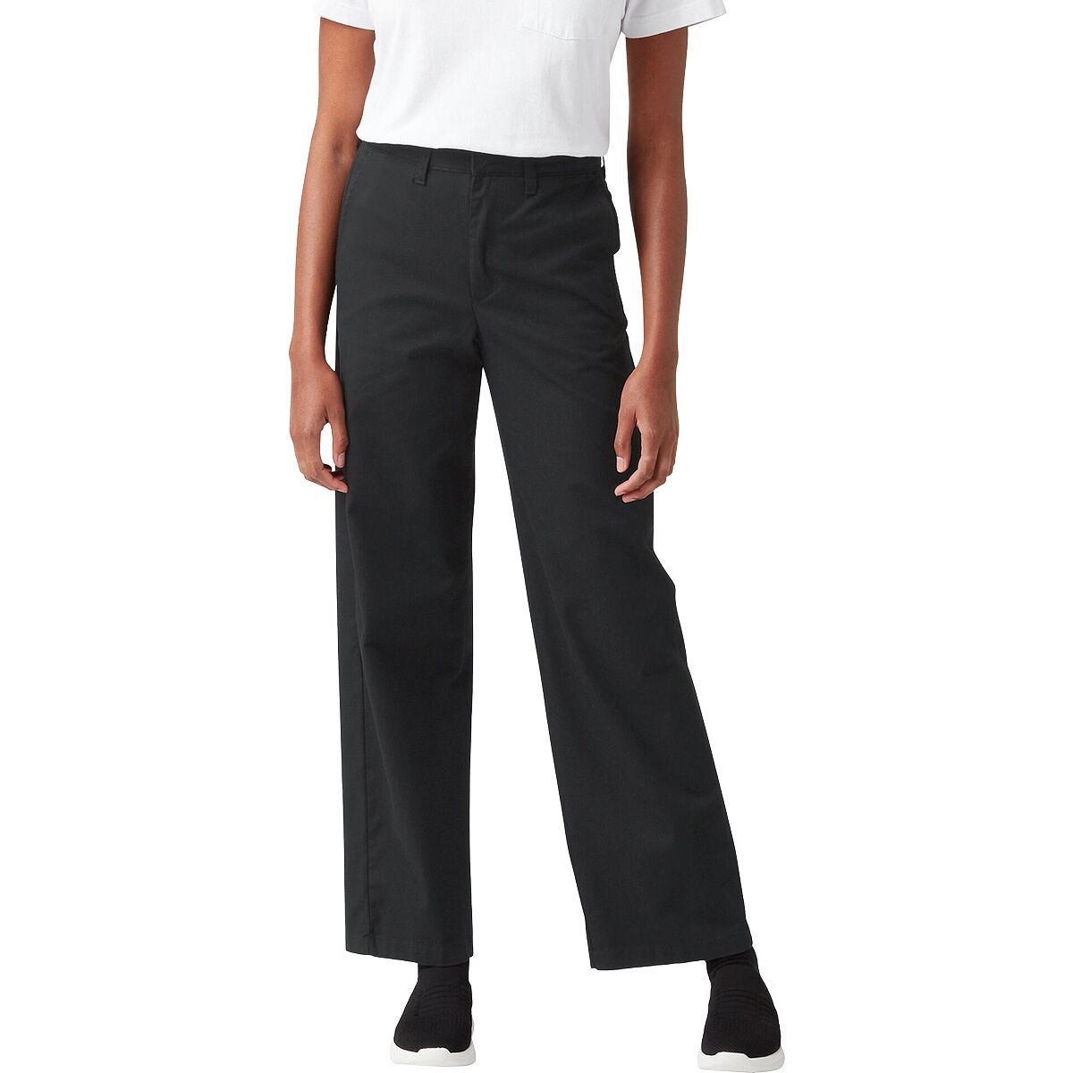 Image of Dickies High Rise Wide Leg Pant - Women's Rinsed Black, 32/Reg