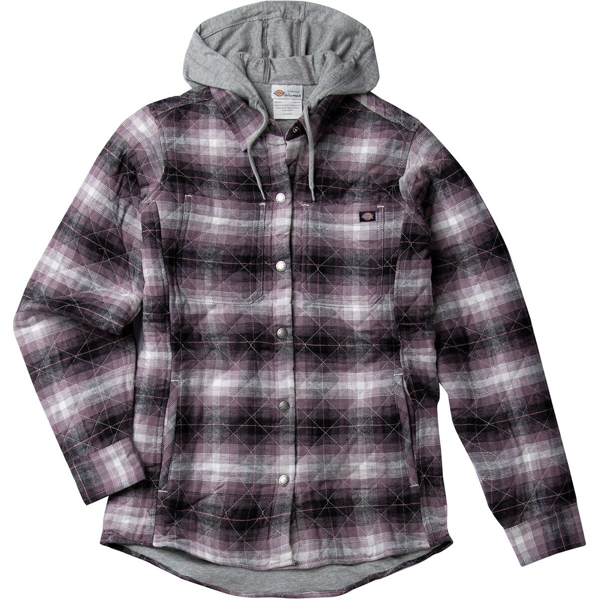 Dickies Hooded Flannel Shirt Jacket - Women's Dusty Purple/Black Ombre, M