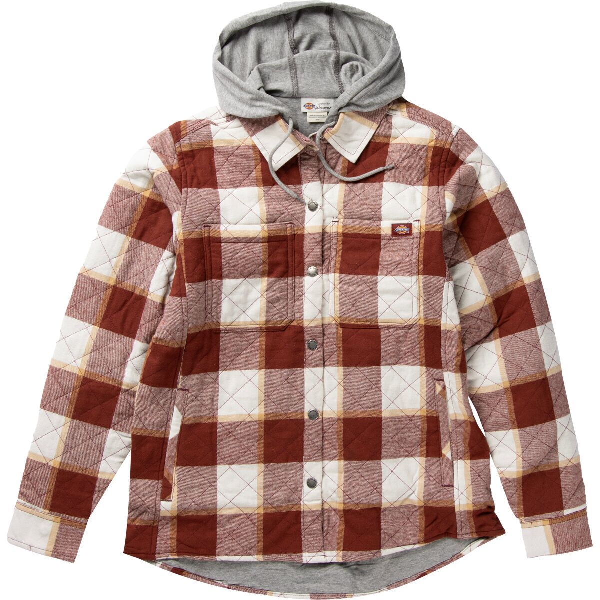 Dickies Hooded Flannel Shirt Jacket - Women's Fired Brick Campside Plaid, XL