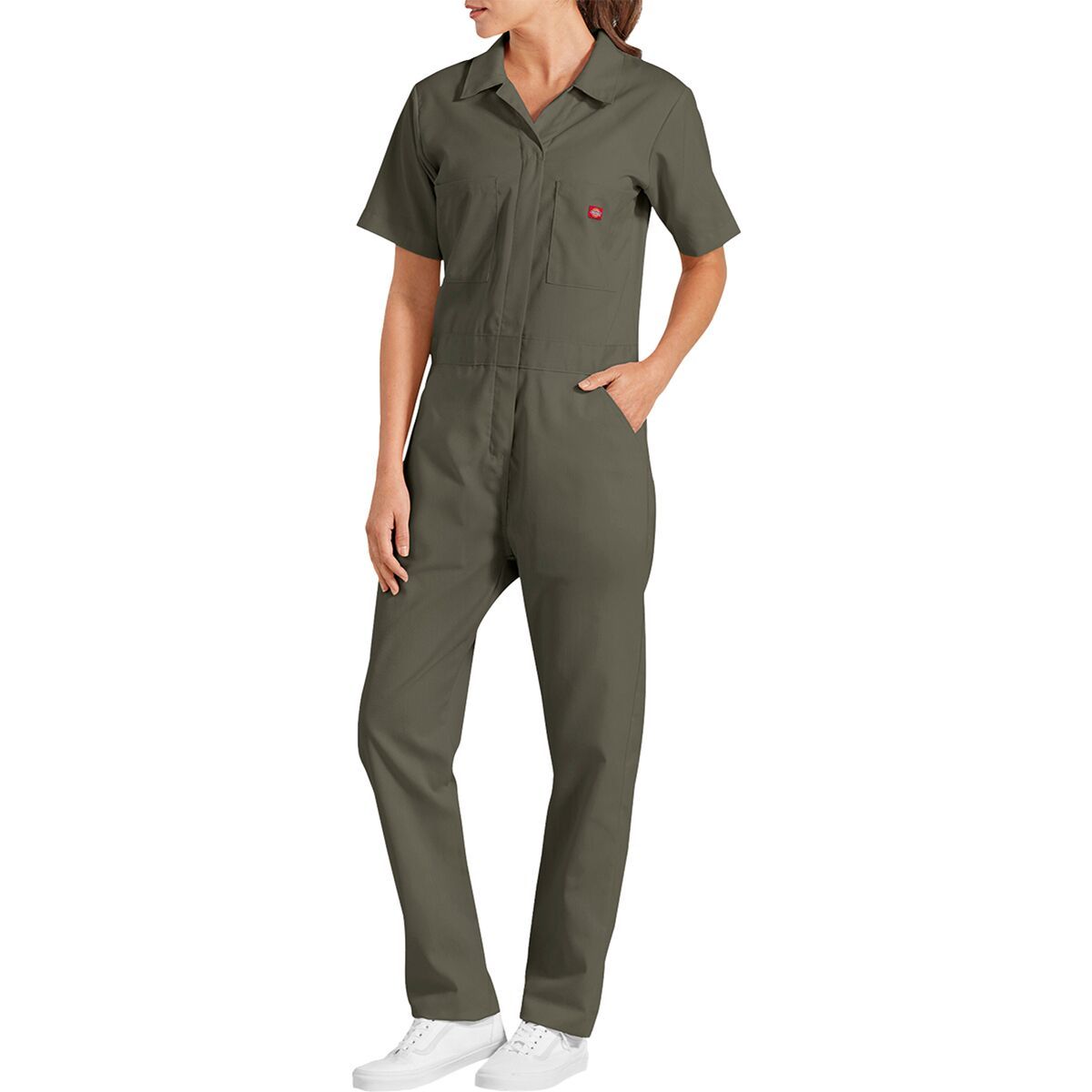 Dickies Flex Short-Sleeve Coverall - Women's Moss Green, XS