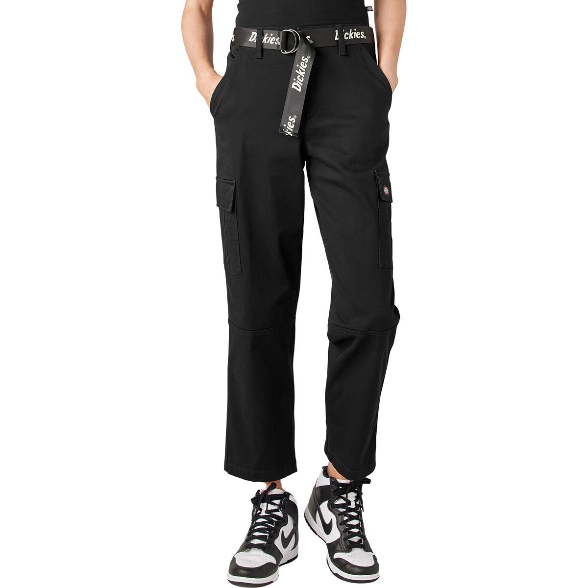 Image of Dickies Relaxed Fit Cropped Cargo Pant - Women's Black, 32/Reg