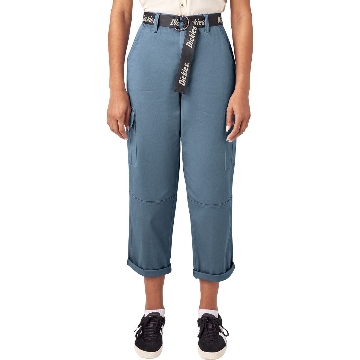 Image of Dickies Relaxed Fit Cropped Cargo Pant - Women's Coronet Blue, 26/Reg